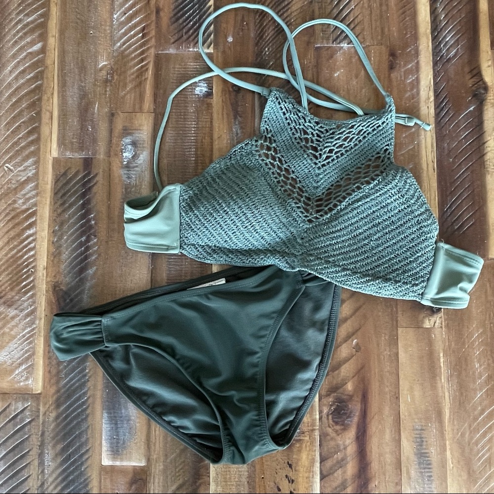 Olive Crochet style Bathing Suit